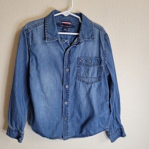 Tommy Hilfiger Denim Long Sleeve Button Up Collared Shirt Boys 7